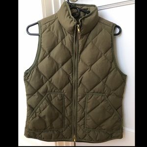 J. Crew quilted vest in olive